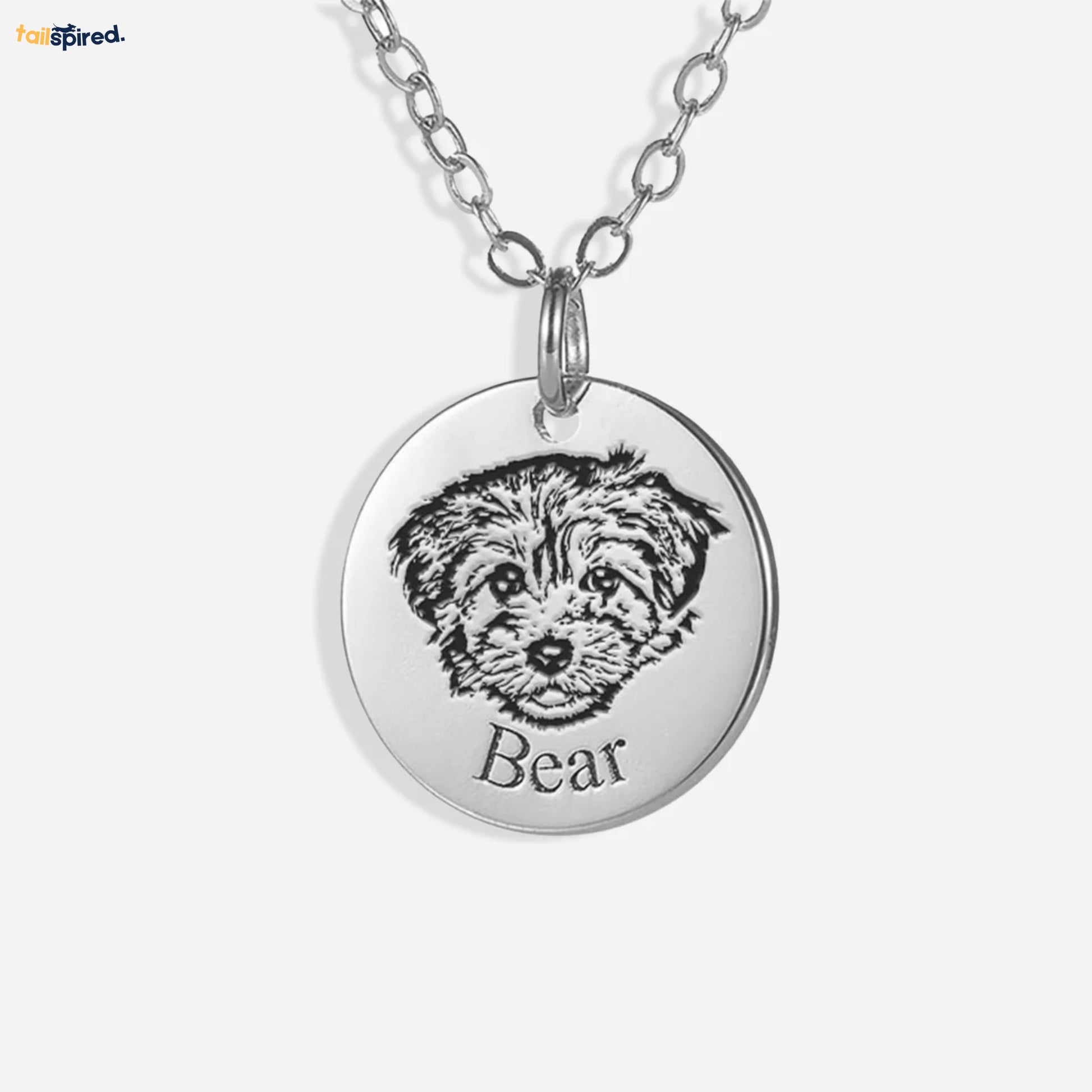 Pet Photo Necklace Silver